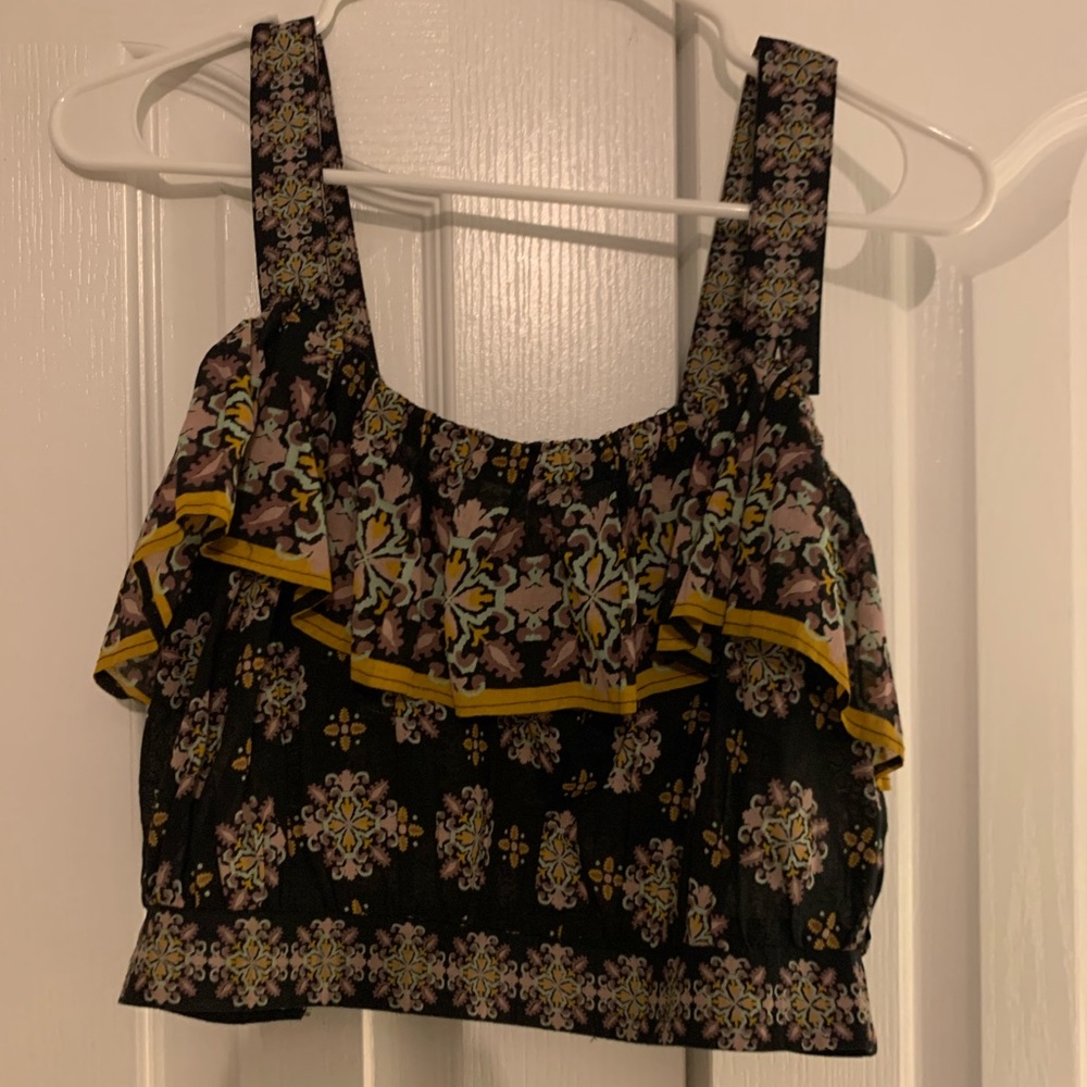 Free People Cropped Blouse Top